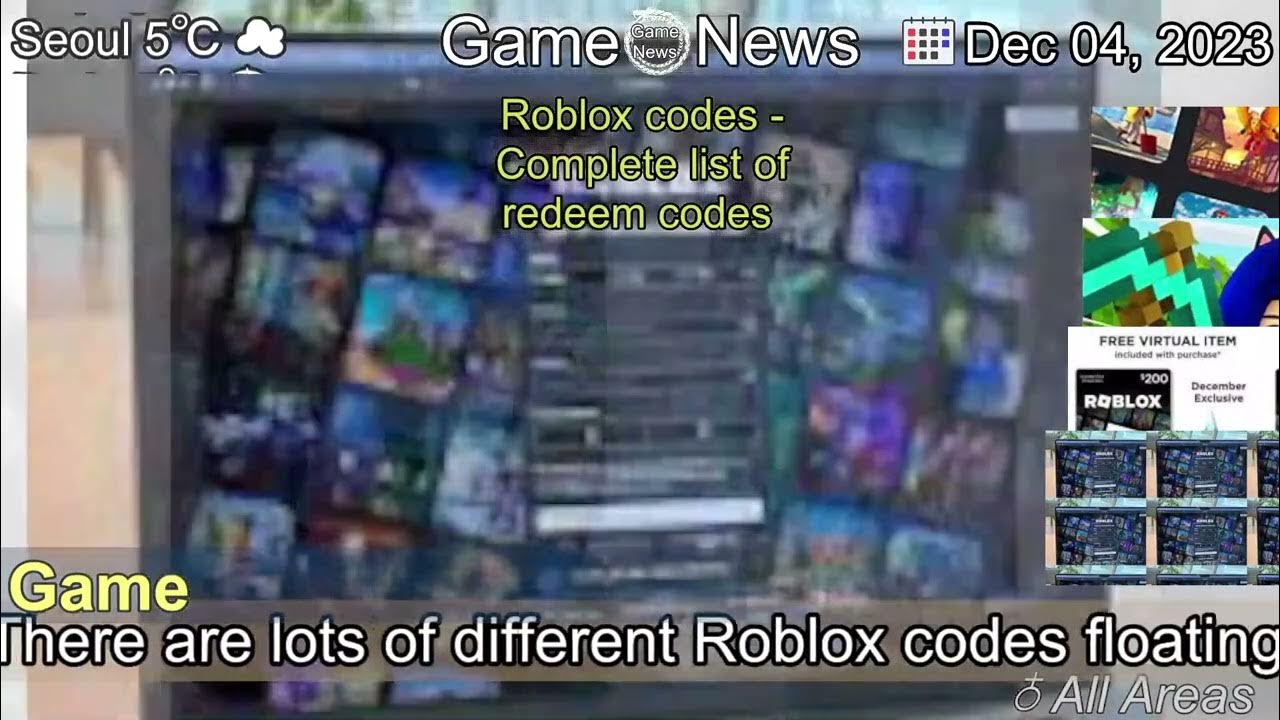 Roblox Codes - complete list of redeem codes