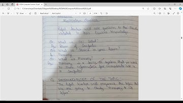 Computer Science Lesson Plan | RCEM Lesson Plan | B.Ed Lesson Plan | Memory and Types
