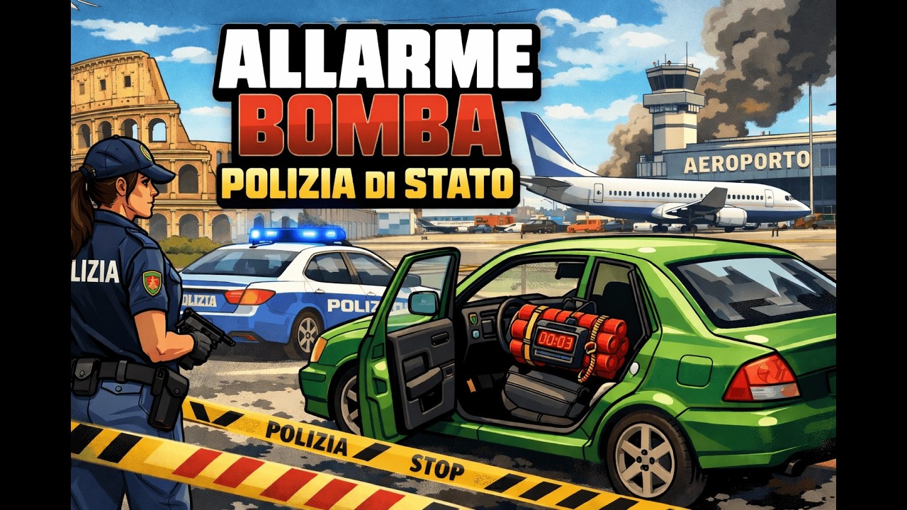 GTAV - ALLARME BOMBA SU UN VEICOLO POLIZIA DI STATO - ITALY FULL RP