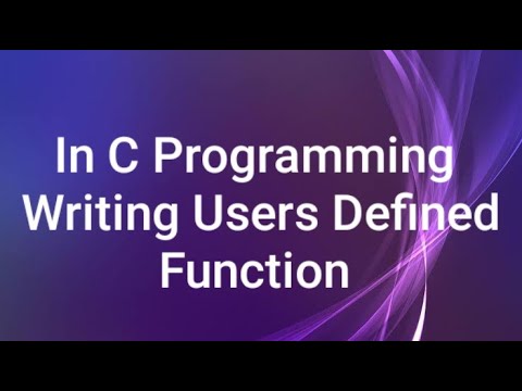 In C Programming | Writing User Defined Function | In marathi - YouTube