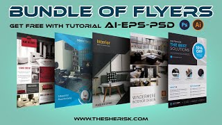 Bundle Of Flyers Templates For Photoshop And Illustrator |English| |Photoshop Tutorial|