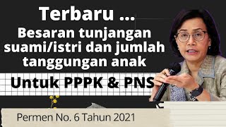 Besaran  tunjangan Suami/istri dan tunjangan anak serta jumlah maksimal tanggungan