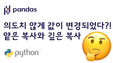 의도치 않게 값이 변경되었다?! - Pandas 얕은 복사와 깊은 복사