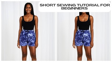 How To Cut And Sew Short With Elastic Waistband and Drawstring for Beginners | pockets and eyelet 
