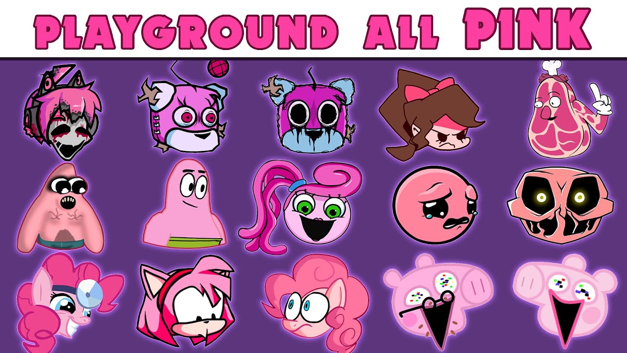 FNF Character Test Gameplay VS My Playground ALL Pink Test (FNF Mod