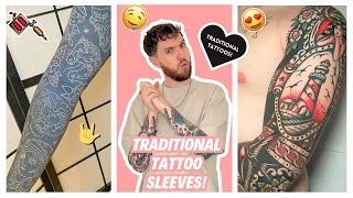 Reacting To American Traditional Tattoo Sleeves #2