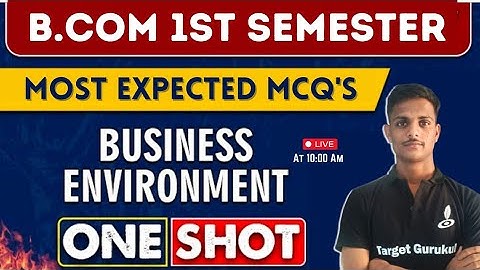 Most Expected Questions Of Business Environment | B.Com 1st Semester Exam |MCQ