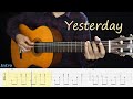 YESTERDAY - THE BEATLES - Fingerstyle Guitar Tutorial TAB + Chords + Lyrics