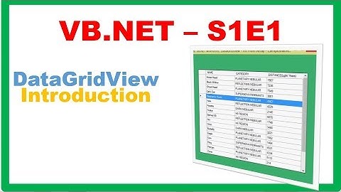 VB.NET S1E1 : DataGridView - Introduction