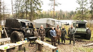 На Щучье озеро по кислой дороге. Вездеходы Гном, Клен, Ёж. Обед и душевная беседа на озере. Часть 3.