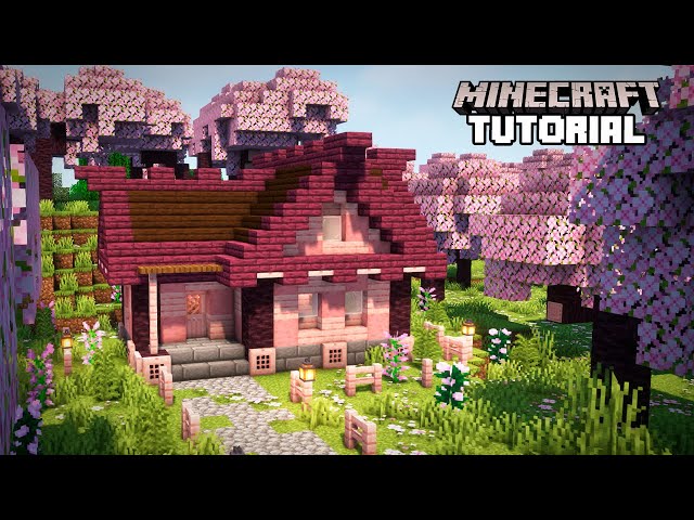 Casa com madeira de cerejeira #minecraft #build #tutorial 