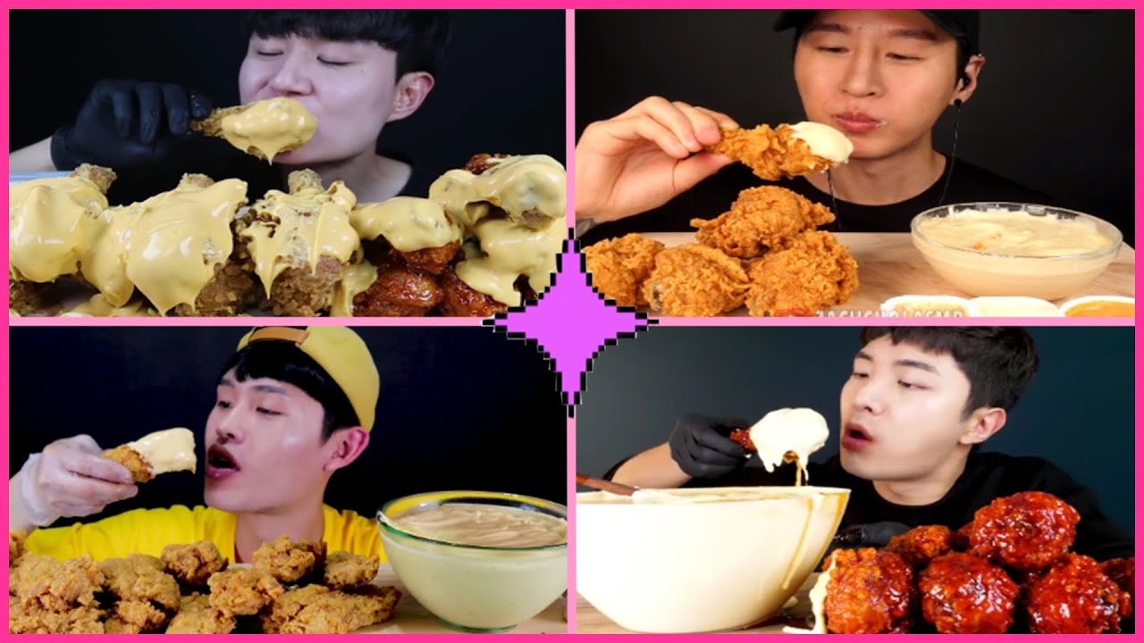 [TỔNG HỢP MUKBANG] gà rán + sốt phô mai béo ngậy!!