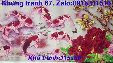 tranh đính đá cửu ngư quần hội