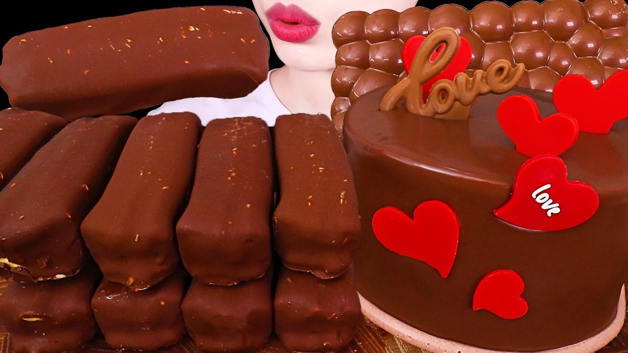 ASMR MUKBANG｜CHOCOLATE PARTY *BUBBLE CHOCOLATE, ICE CREAM, CAKE, MILKA 초콜릿 파티 EATING SOUNDS 디저트 먹방