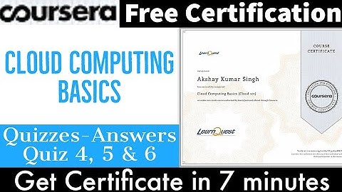 Cloud Computing Basics | All Quizzes Answers | Free Certification Course | Coursera | 🙂☺️😊