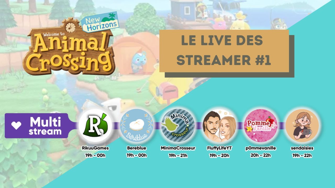 Le live des streamer ! #01 Animal Crossing New Horizon - YouTube