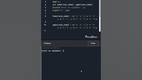Check Vowel or consonant in C program