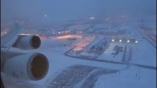 KLM 747-400 - O'Hare to Amsterdam Takeoff After Snow Storm