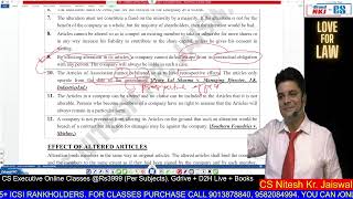 Full CLP | ALTERATION OF MOA & AOA | RULES LIMITATIONS ON ALTERATION OF ARTICLES OF ASSOCIATION News