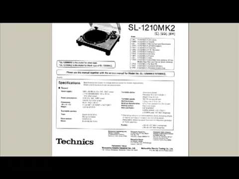 Technics sl 1200 mk2 manual - YouTube