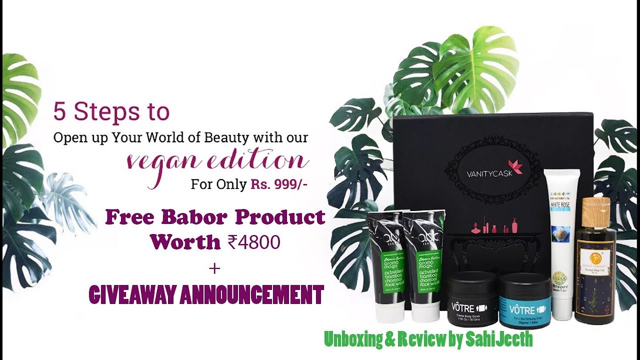 VANITY CASK SEPTEMBER 2017 | Vegan Edition |Free Product of 4800/- |Giveaway Announcement |SahiJeeth