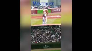 Lil Durk Misses the first pitch badly @ the Cubs Game