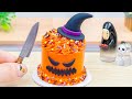 Miniature chocolate cake decorating for halloween  mini cakes making by yummy bakery