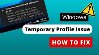 Windows 10/11 Fix Temporary Profile Issue / User Profile Cannot Be Loaded #windows10 #howto #fix by RMEtvOnline 490 views 3 months ago 5 minutes, 6 seconds