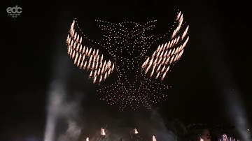 EDC LAS VEGAS 2025 - Celebration Ceremony:  City of Sound - Day 1 Friday, DRONES SHOOTING FIREWORKS