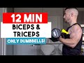 12 Min Dumbbell Only At Home Arm Workout (WITHOUT A BENCH) | Biceps & Triceps Workout (NO BENCH)