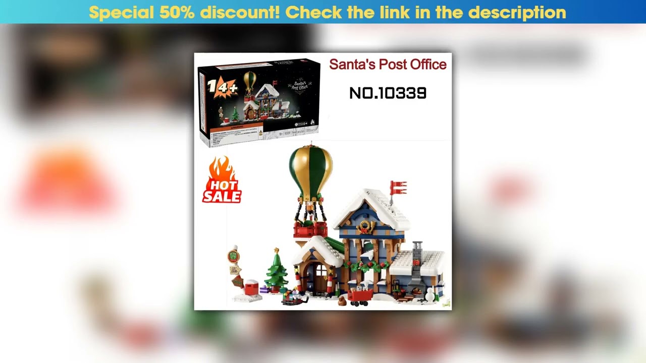 Discount 1440pcs Creator City Christmas Street Winter Village Santa's Post Office 10339 Building Bl