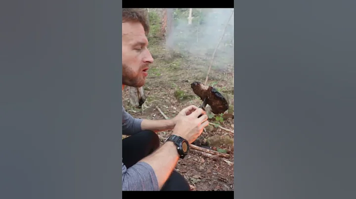 How men cook steak while camping