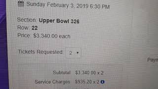 2019 Superbowl Ticket Price Comparison