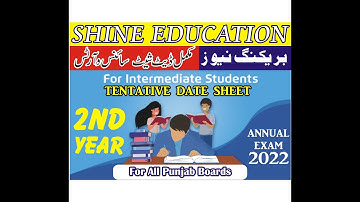 Intermediate Tentative Datesheet Annual Exam - 2022