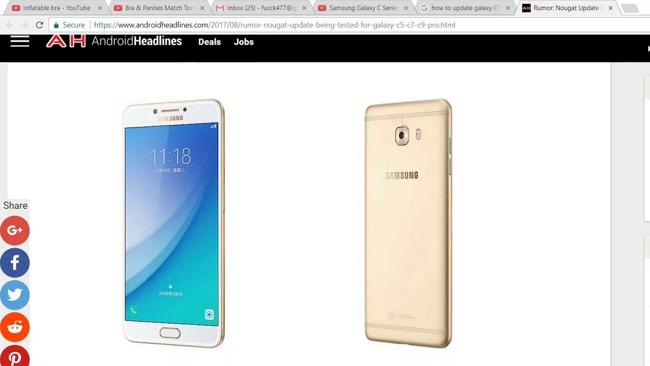 Samsung Galaxy C5, C7, C9 Pro Android Nougat 7.0 Update Confirm