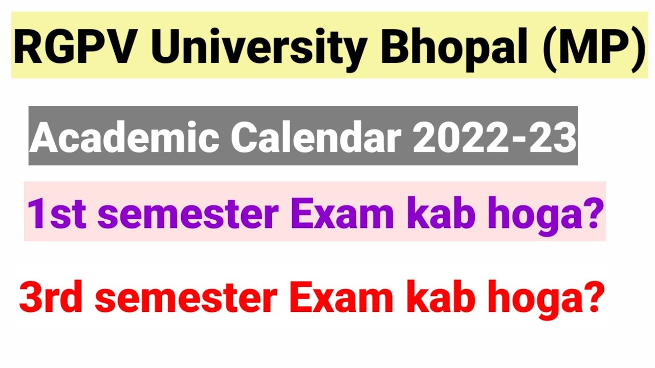 RGPV Academic Calendar 202223 RGPV Big Update RGPV News Today