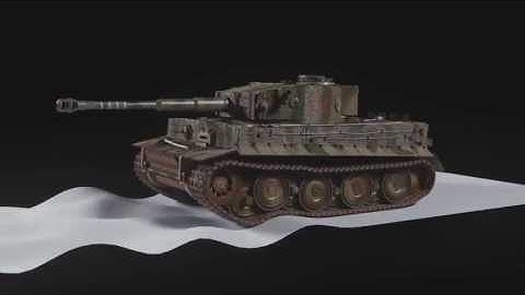 3D Tiger Tank rig test Rendered