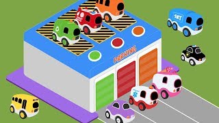 Colors for Children to Learn with Street Vehicles Toys - Wheels On The Bus Go Round And Round Song