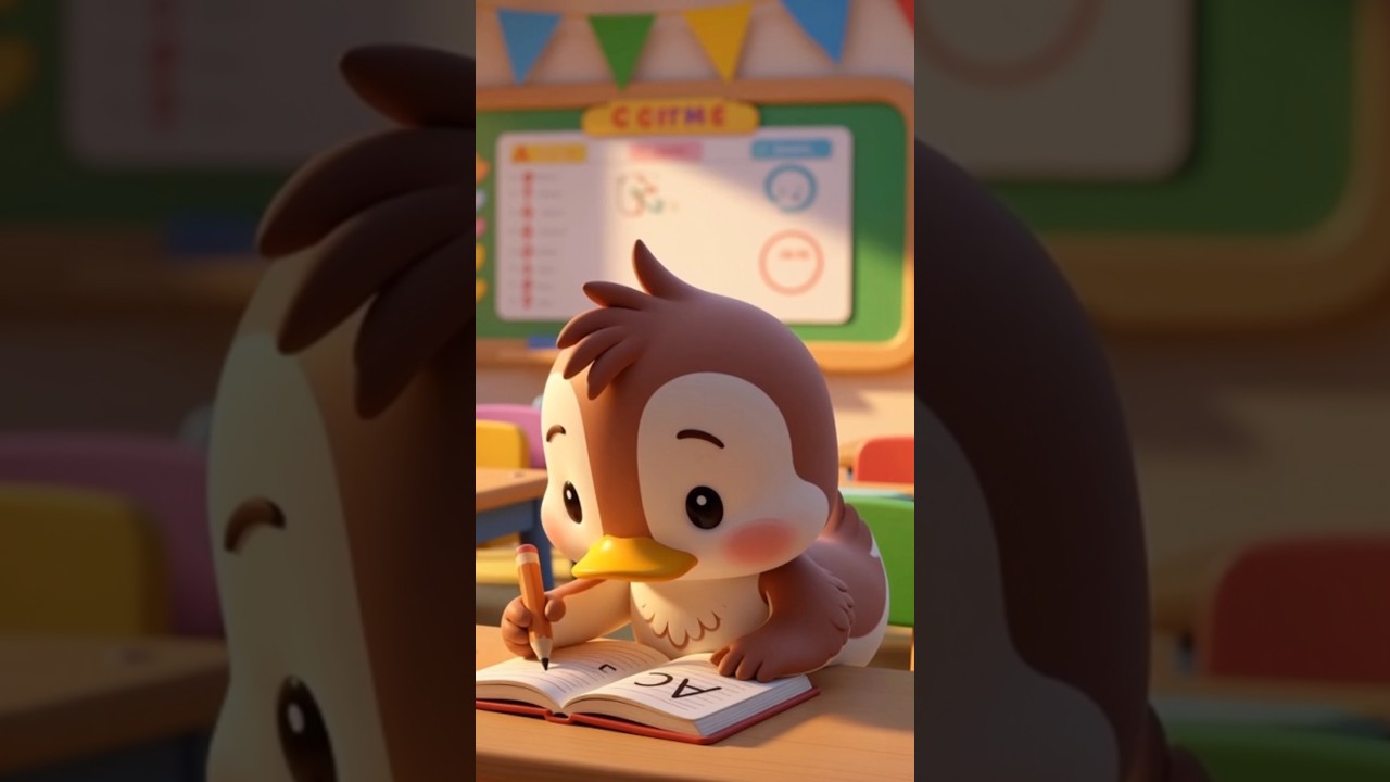 Ducky Studies Carefully at School 🦆📚