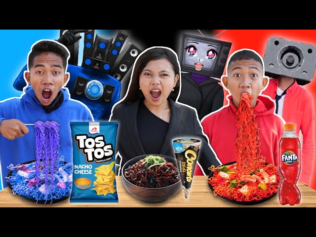 PILIH KARAKTER TV WOMAN, TITAN SPEAKERMAN BIRU DAN RADIOMAN SESUAI MAKANAN 1 WARNA!😱 | Mikael TubeHD class=