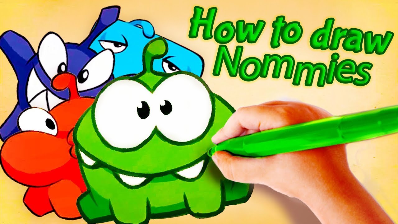 How to Draw Om Nom from Game Cut The Rope with Easy Step by Step Drawing  Lesson - How to Draw Step by Step Drawing Tutorials