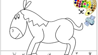 Donkey Coloring Pages For Kids - Donkey Coloring Pages