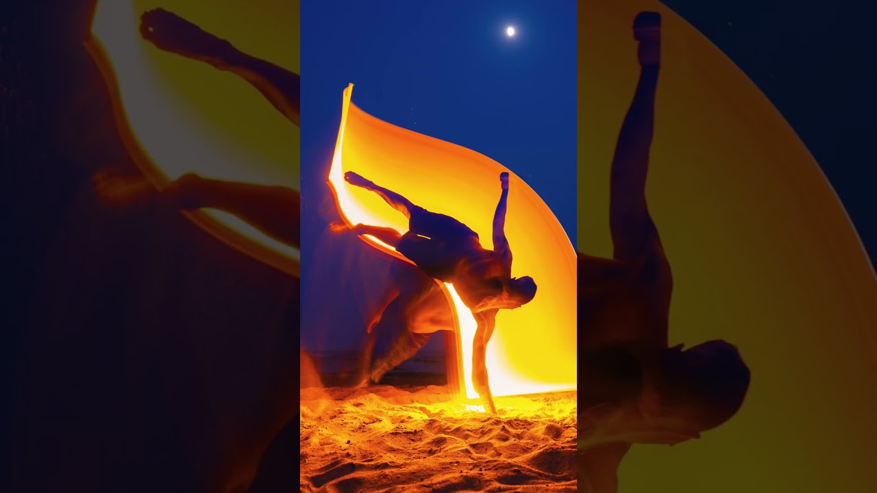 Moonlit Dance: A Light Painting Performance