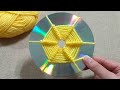 Amazing Woolen Flower Craft Idea with Old CD - Easy Rose Making - Hand Embroidery Design Trick - DIY