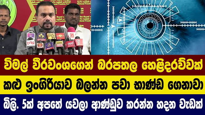 විමල් වීරවංශගෙන් බරපතල හෙළිදරව්වක් - කළු ඉංගිරියාව බලන්න පවා භාණ්ඩ ගෙනාවා
