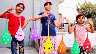 outdoor fun with flower balloon and learn colors for kids | kids show | water balloon | balloon pop