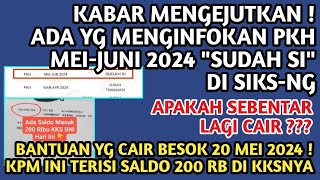 KABAR MENGEJUTKAN❗️PKH MEI-JUNI DI SIKS-NG 'SUDAH SI' BENARKAH❓️BANTUAN YG CAIR BESOK 20 MEI 2024