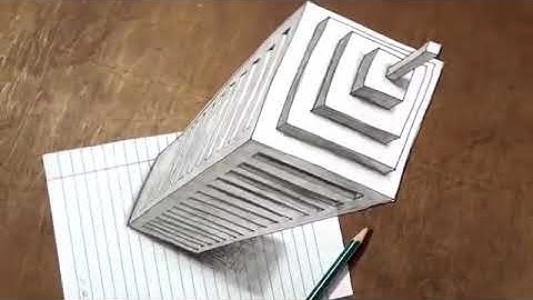Drawing 3D skyscraper on line papper | how to draw a big building illusion ...