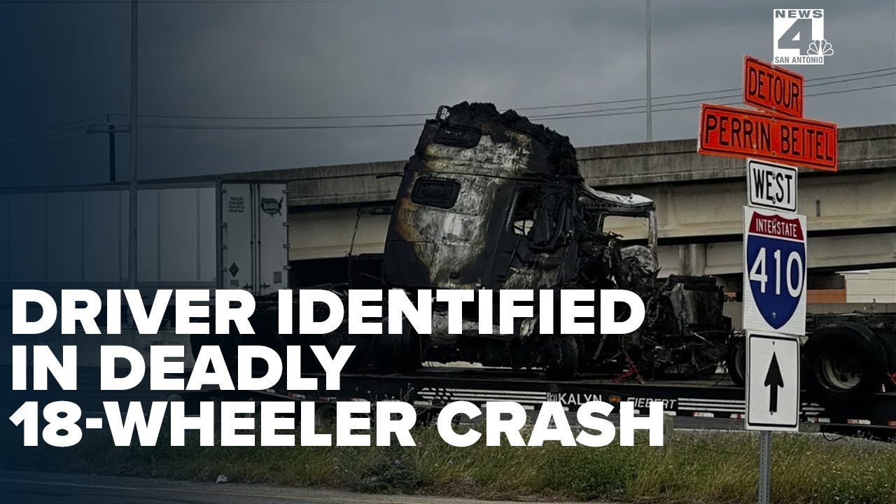 Truck driver killed in fiery crash on Loop 410 identified - YouTube