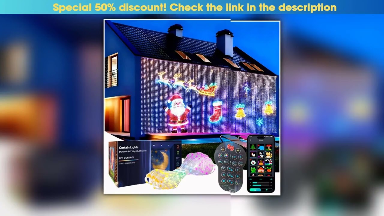 12PCS Smart LED Curtain Lights LED Fairy Lights App Control Music Sync DIY Pattern Waterproof for